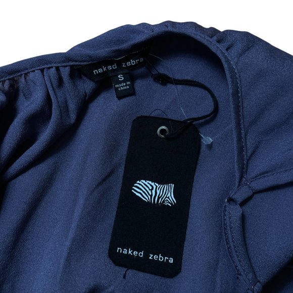 NAKED ZEBRA Jumpsuit Size Small NWT Purple Thin Straps Elastic Waist Legs Belt - Picture 3 of 5